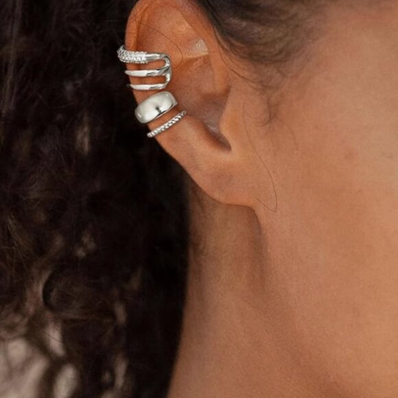 SET OF 3 :  Free People Non-Piercing Ear Cuffs Earrings - Picture 4 of 5